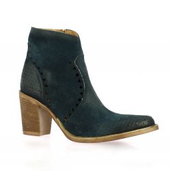 Emanuele crasto Boots cuir velours marine