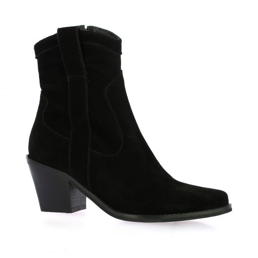 Pao Boots cuir velours noir