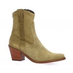 Pao Boots cuir velours taupe