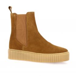 So send Boots cuir velours cognac