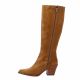 Pao bottes cuir velours cognac