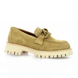 Bruno premi Mocassins cuir velours beige