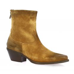 Metisse Boots cuir velours cognac