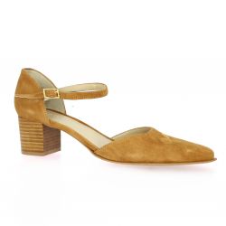 Vidi studio Escarpins cuir velours camel