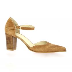 Vidi studio Escarpins cuir velours camel