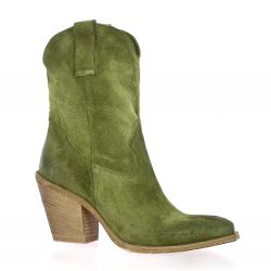 Metisse Boots cuir velours kaki