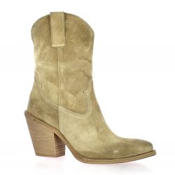 Metisse Boots cuir velours taupe