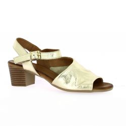 Coco abricot Nu pieds cuir or
