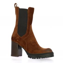 Emanuele Crasto Boots cuir velours cognac