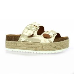 Sweet lemon Mules cuir poulain or