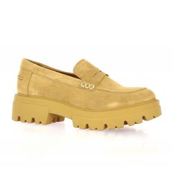 Reqins Mocassins cuir velours camel