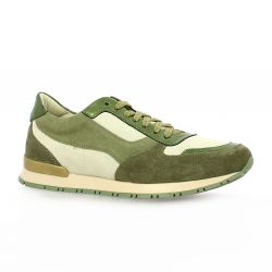 Reqins Baskets cuir velours olive
