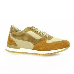 Reqins Baskets cuir velours camel