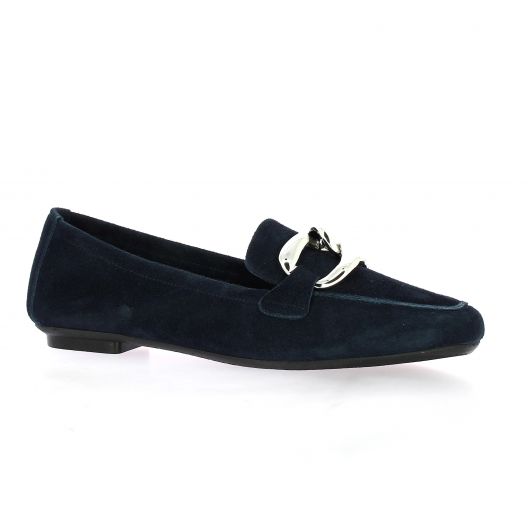 Reqins Mocassins cuir velours marine