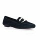 Reqins Mocassins cuir velours marine