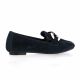 Reqins Mocassins cuir velours marine