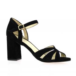 Vidi studio Nu pieds cuir velours noir