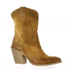 Metisse Boots cuir velours cognac