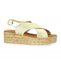 Eva frutos Nu pieds cuir or