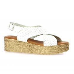 Eva frutos Nu pieds cuir blanc