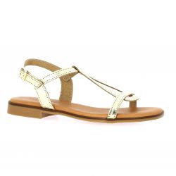 Eva frutos Nu pieds cuir or