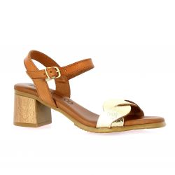 Eva frutos Nu pieds cuir or