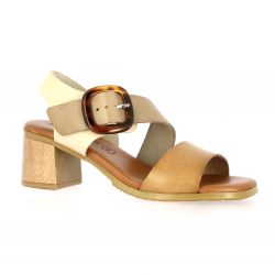 Eva frutos Nu pieds cuir camel