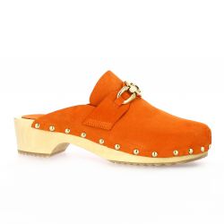 Exit Mules cuir velours orange