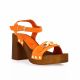 Exit Mules cuir velours orange