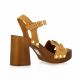 Exit Mules cuir velours cognac