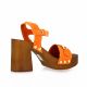 Exit Mules cuir velours orange