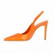 Giancarlo Escarpins cuir orange