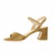 Fremilu Nu pieds cuir velours camel