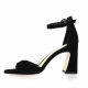 Fremilu Nu pieds cuir velours noir