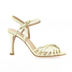 Fremilu Nu pieds cuir serpent or