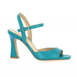 Fremilu Nu pieds cuir turquoise