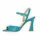 Fremilu Nu pieds cuir turquoise