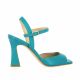 Fremilu Nu pieds cuir turquoise