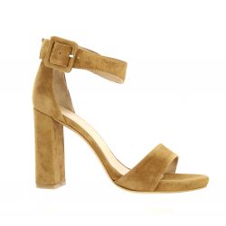 Fremilu Nu pieds cuir velours cognac