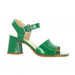 Reqins Nu pieds cuir vernis vert