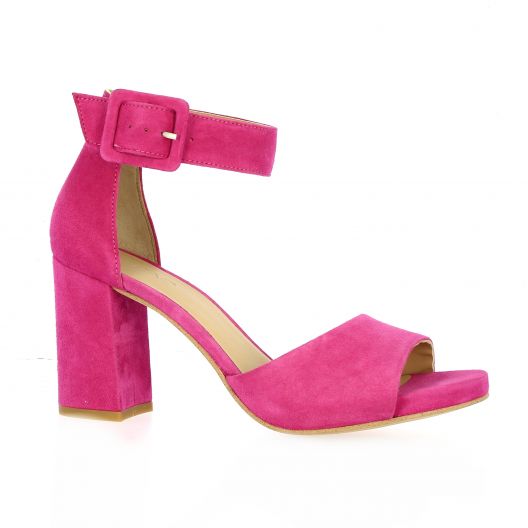 Vidi studio Nu pieds cuir velours fushia