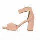 Vidi studio Nu pieds cuir velours nude