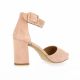 Vidi studio Nu pieds cuir velours nude