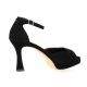 Lara may Nu pieds cuir velours noir