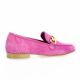 Pao Mocassins cuir velours fushia