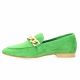 Pao Mocassins cuir velours vert