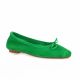 Reqins Ballerines cuir velours vert gazon