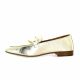 Coco abricot Mocassins cuir laminé platine