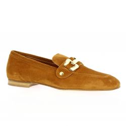 Spaziozero Mocassins cuir velours cognac