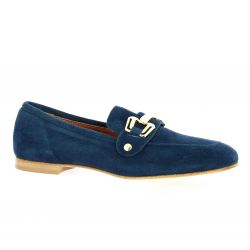 Spaziozero Mocassins cuir velours marine